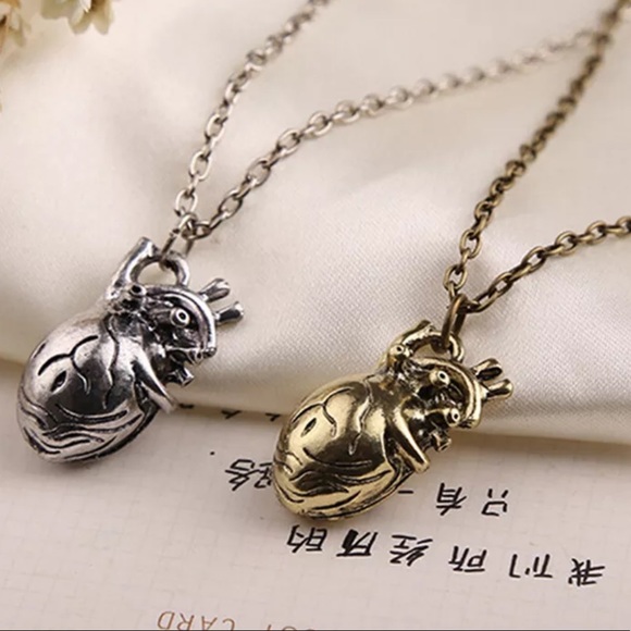 Pawsitively Posh Jewelry - {YVONNE} vintage anatomical heart pendant necklace